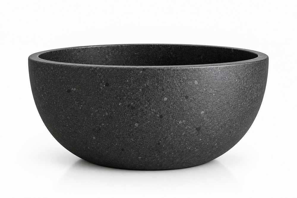 Black Matte Wide Bowl Planter
