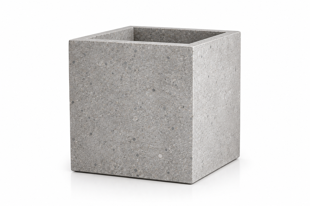 Grey Concrete Cube Planter