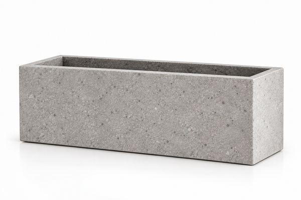 Grey Concrete Rectangular Trough Planter